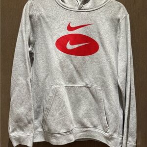 Nike Boy’s Gray Hoodie with Red Logo